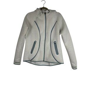 Athleta Women's Fuse Full-Zip Scuba Hoodie Jacket XL Gray Sweatshirt Athleisure